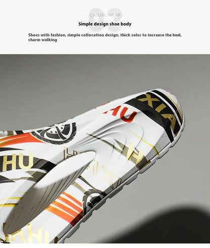 Plate-forme chaussures pour hommes nouveaux tongs d'été 2025 sandales respirant antidérapant amoureux hommes et femmes tout correspondant imprimé pantoufles hommes