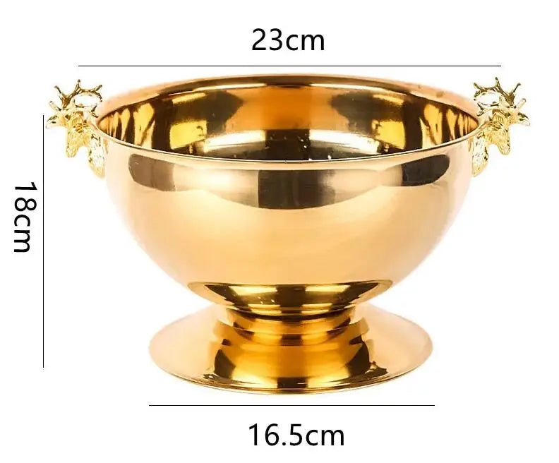 304 acier inoxydable tête de cerf oreille bol à Champagne seau à bière fût Double paroi de qualité alimentaire vin rouge bière refroidisseur seau à glace Bar