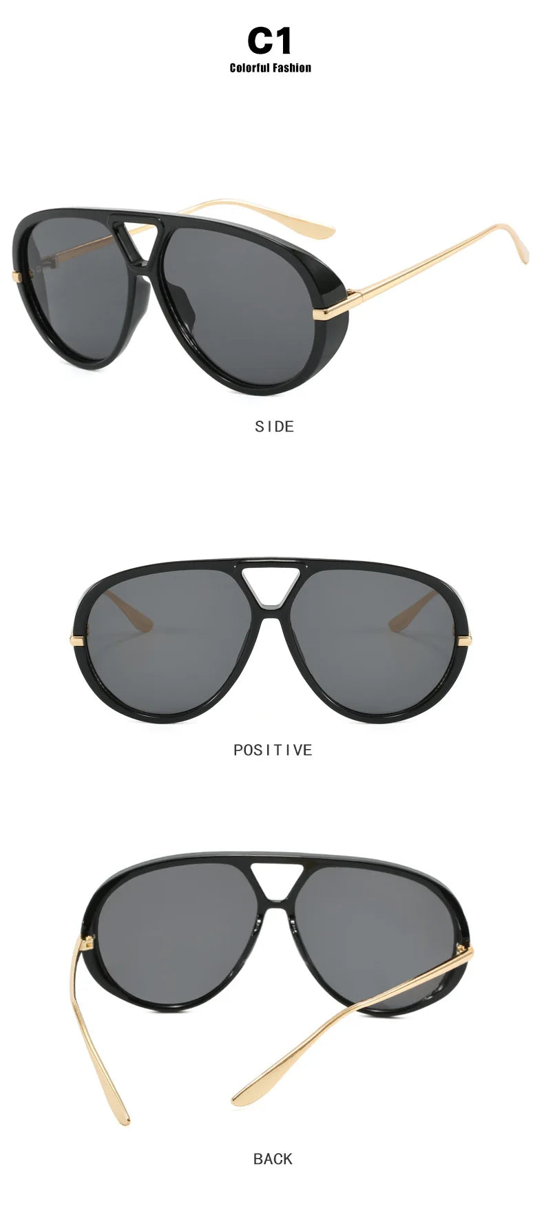 Lunettes de soleil pilote Punk ovales surdimensionnées pour femmes, grande marque de luxe, monture métallique Vintage, lunettes de soleil pour dames, bouclier UV400, 2025