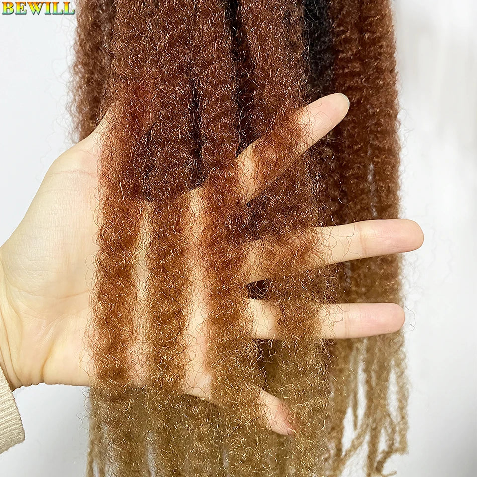 1 - 6 paquets de cheveux en crochet de twists Marley de 18 pouces, de noir et brun à blond, cheveux de tresse ombré Afro Marley synthétique, pour les tresses de mèches fausses
