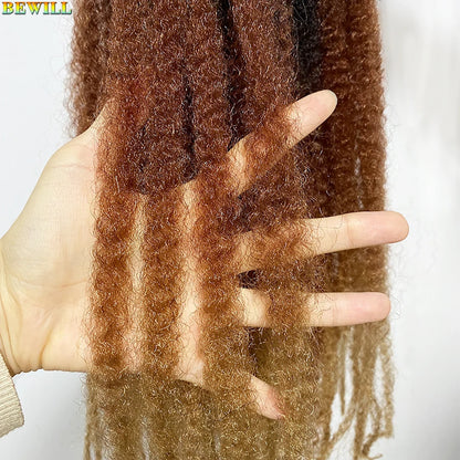 1 - 6 paquets de cheveux en crochet de twists Marley de 18 pouces, de noir et brun à blond, cheveux de tresse ombré Afro Marley synthétique, pour les tresses de mèches fausses