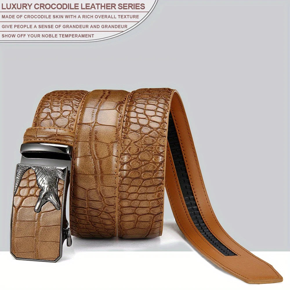 Ceinture en cuir PU pour hommes, ceinture à boucle automatique à la mode pour les affaires populaires, ceinture masculine de haute qualité