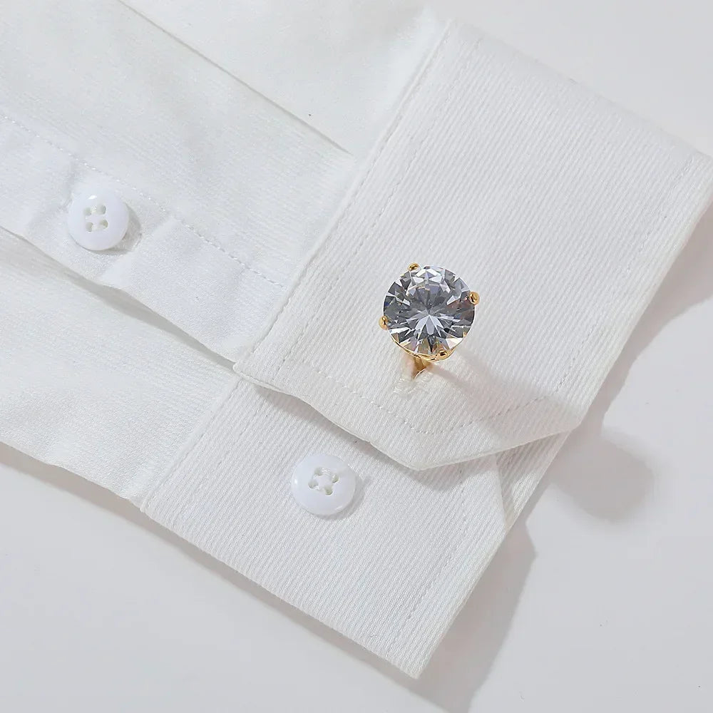 Zcomprend-lèvent de manchette de luxe pour hommes, accessoires de mariage, chemises françaises de banquet d'affaires haut de gamme, boutons de manchette en biscuits, cadeaux pour hommes