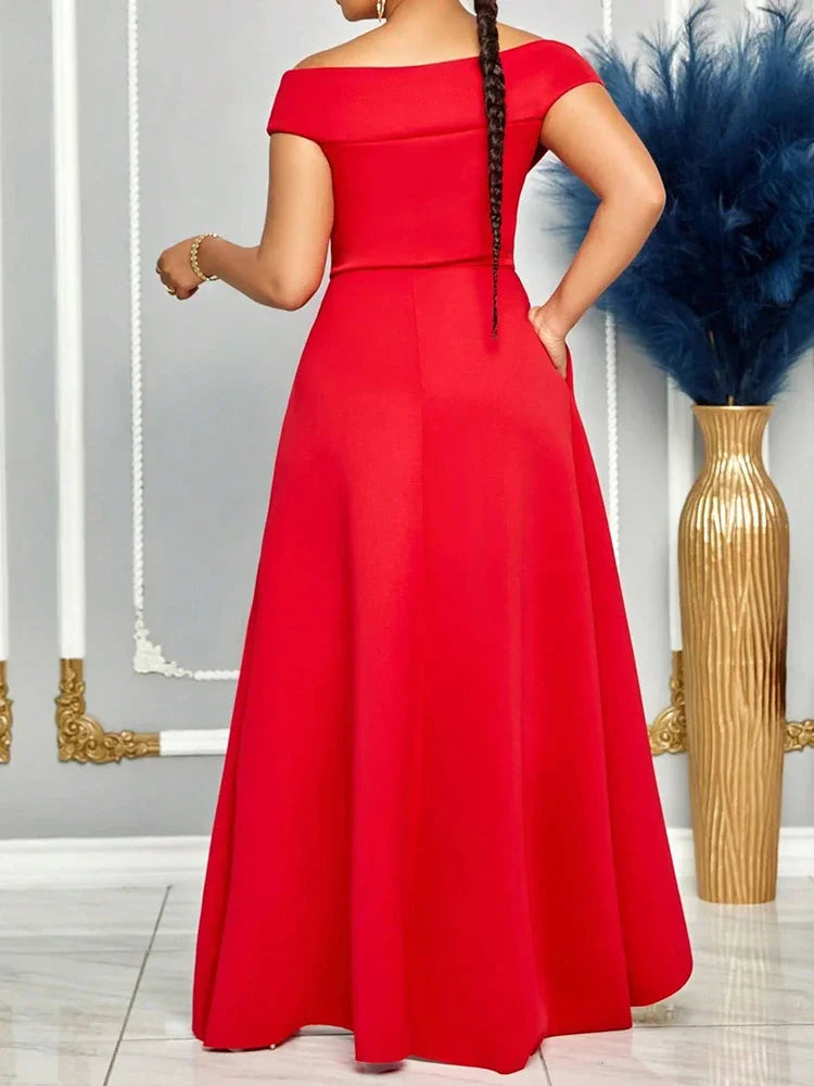 BERAKAH SUPRÊME - sublime robe d'été longue pour femmes, épaules dénudées, couleur unie, Maxi, robes de soirée élégantes pour demoiselle d'honneur de mariage, vêtements pour femmes, 2025