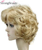 Forte beauté dames perruques courtes ondulées cheveux blonds dorés pour les femmes synthétique Capless perruque 16 couleurs