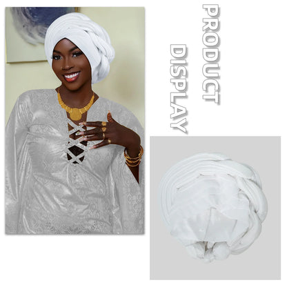 Mode africaine musulmane Turban casquette femmes Autogele couvre-chef dame bandeau Nigeria mariage couvre-chef Turbante Mujer 2025