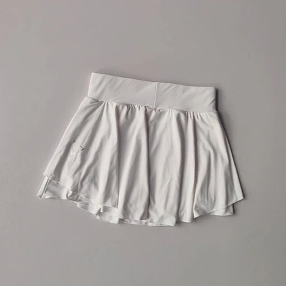 Jupe courte de sport pour femmes, fausse demi-jupe de course deux pièces, séchage rapide, blocage des hanches, anti-éblouissement, tennis respirant