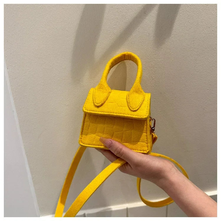 Sac à main en feutre coloré pour femme, mini sacs à main, sac à bandoulière, motif pierre, initié