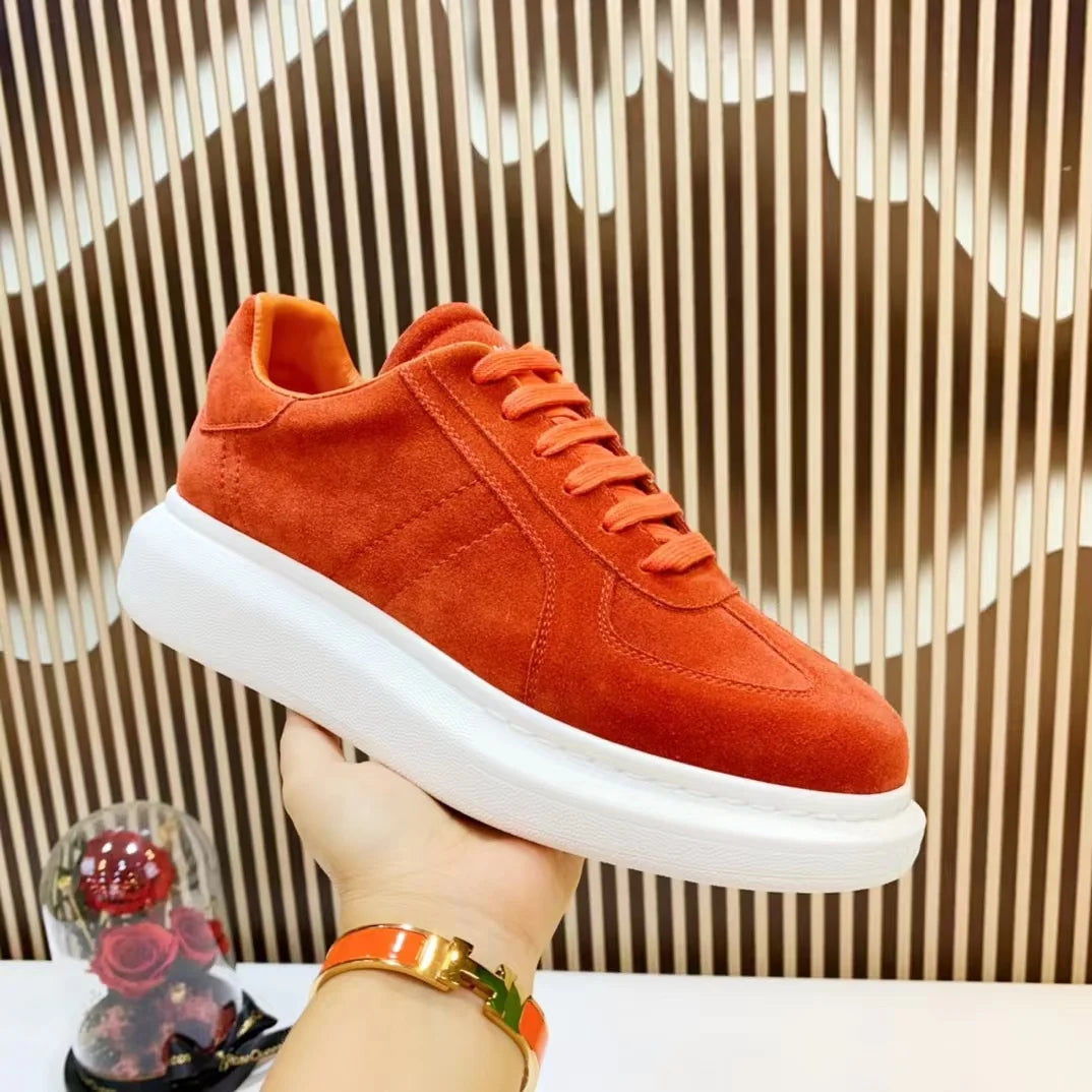 Baskets décontractées en cuir fabriquées à la main pour hommes, baskets à plateforme, mocassins plats originaux unisexes, chaussures pour hommes