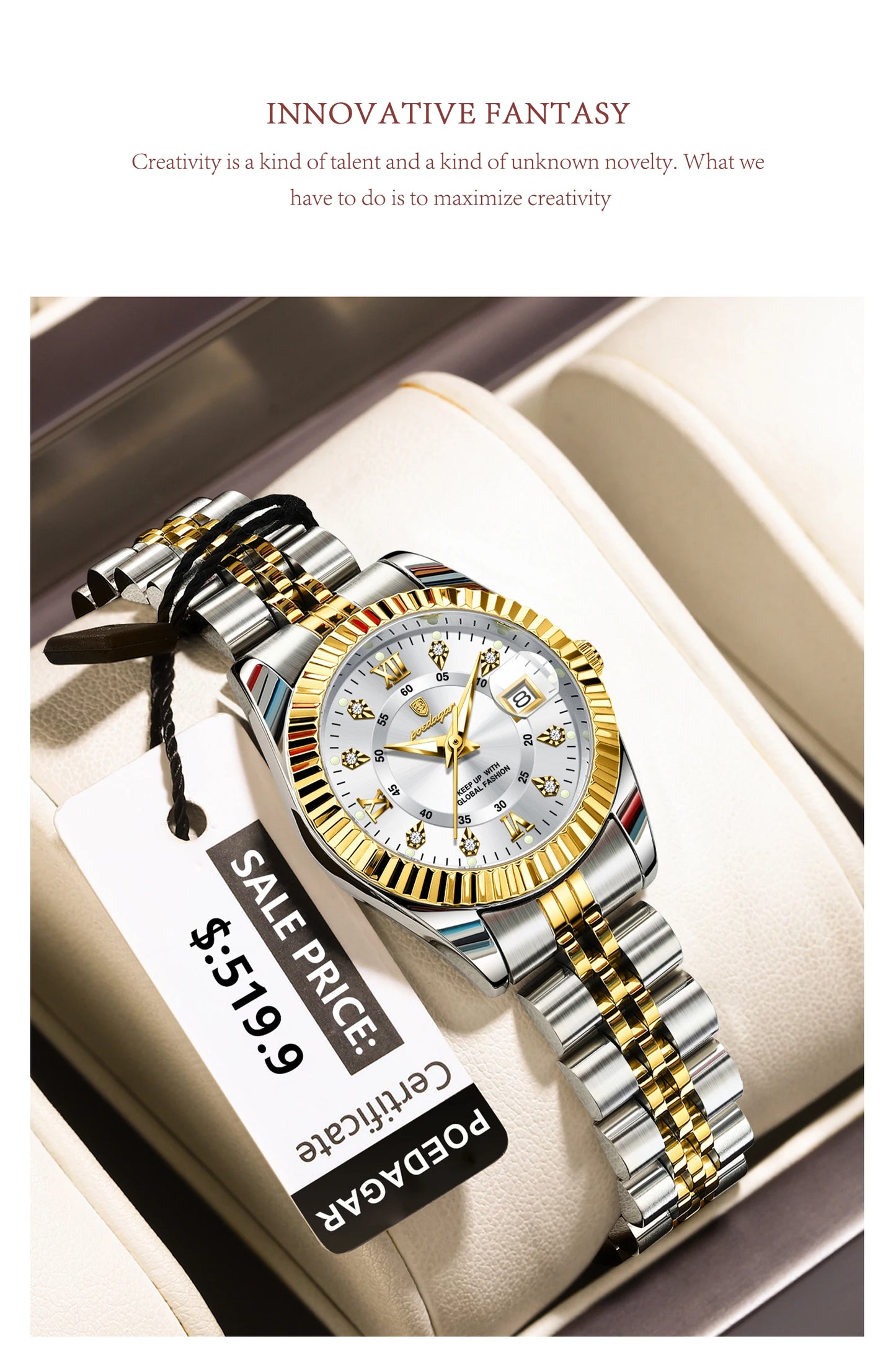 POEDAGAR montres de luxe pour femmes étanche lumineux Date dames montre-bracelet en acier inoxydable montre à Quartz élégante pour les femmes Reloj