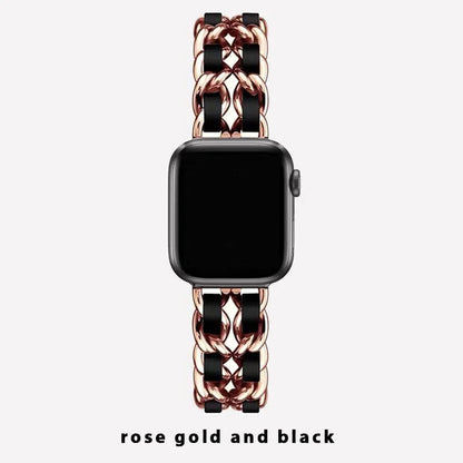 Bracelet en métal pour femmes, pour Apple Watch Band 10 9 8 Ultra 46mm 42mm 49mm 7 SE 6 5 41mm 45mm 44/40mm, Bracelet en acier doré pour dames