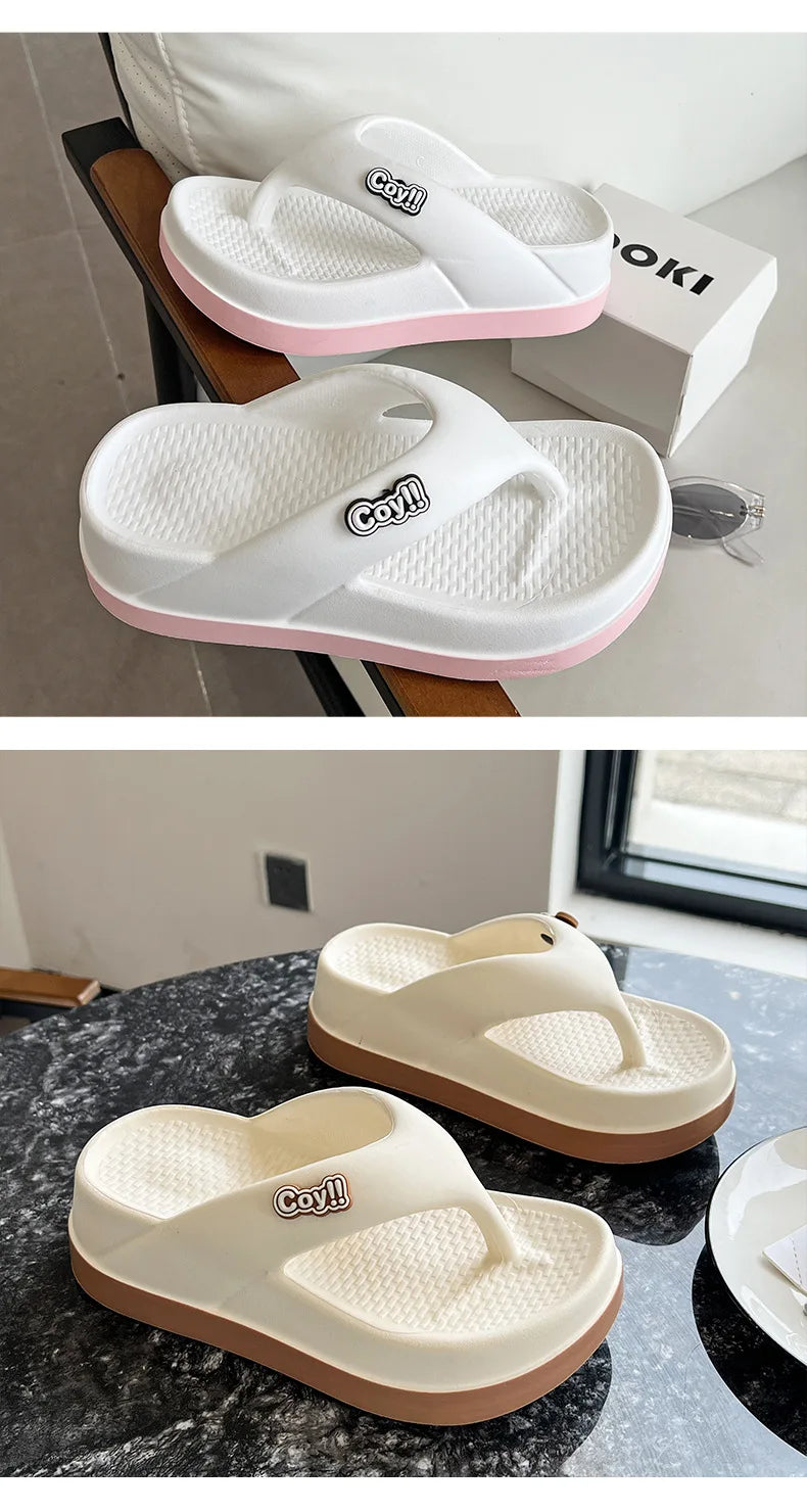 Tongs d'été antidérapantes pour femmes, hauteur 3cm, sandales d'été pour dames, pantoufles pour filles