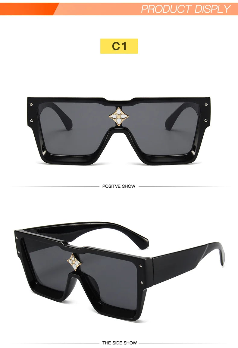 Lunettes de soleil Cyclone de luxe élégantes pour hommes et femmes, lunettes de soleil carrées de styliste pour la conduite d'aviation, nuances de mode UV400