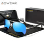 AOWEAR hommes Aviation lunettes de soleil hommes miroir polarisé lunettes de soleil pour homme HD conduite pilote lunettes de soleil lunettes de soleil homme