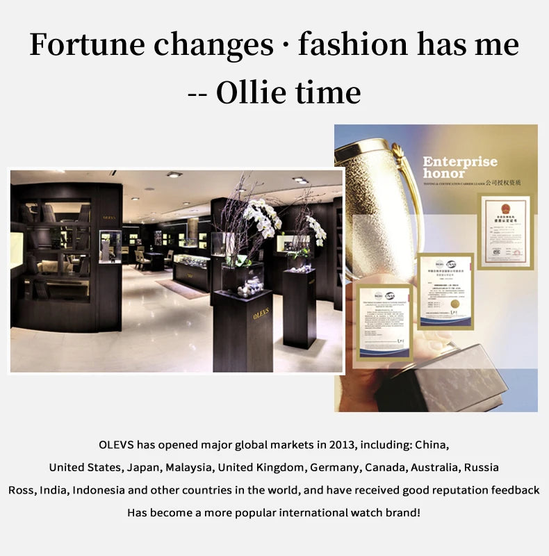 OLEVS – montre à Quartz pour femmes, élégante, mode, marque de luxe, originale, étanche, acier inoxydable, Date lumineuse