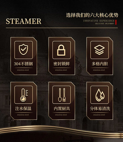 Boîte à déjeuner isolée en acier inoxydable 304, boîte à déjeuner Portable scellée pour employés de bureau avec sac, ensemble de boîtes à Bento commerciales pour étudiants et enfants