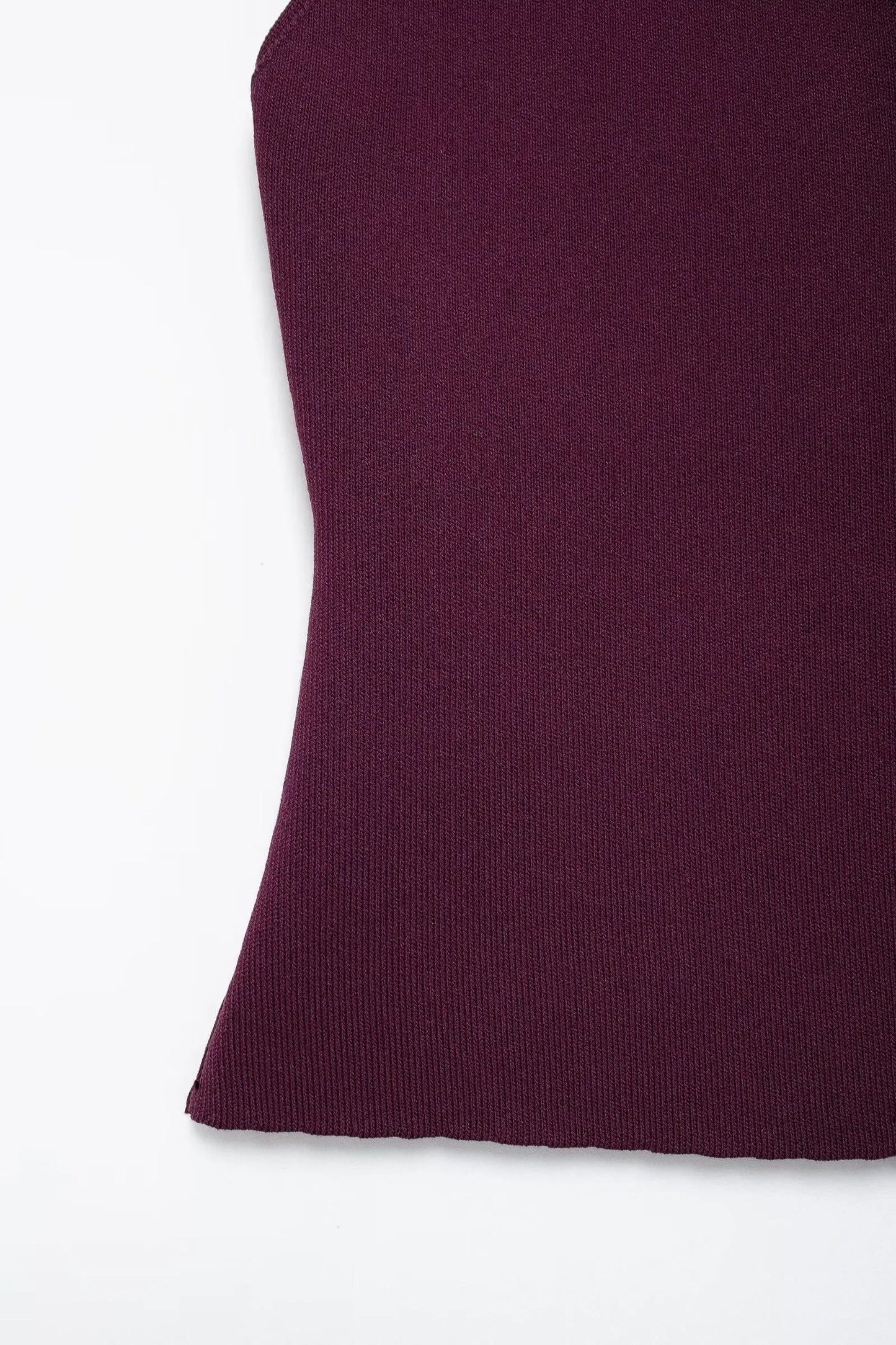 TRAFZA 2025 femmes jupe ensemble vin rouge tricoté col en v sans manches mince gilet + solide taille haute fermeture éclair Patchwork jupe longue rue