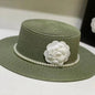 Chapeau plat d'été pour femmes, nouveau style, chapeau de soleil, de plage, de mariage, de thé, élégant, avec coiffure en perles, 모자