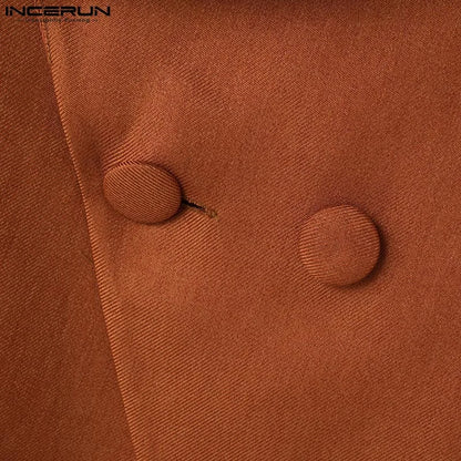 Y-INCERUN-Blazer à Manches sulfDécontracté pour Homme, Col Trempé, Couleur Unie, Assressenti, Nouveau, 2025