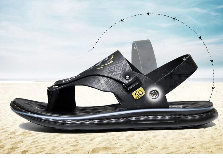 Marque hommes sandales été à semelles souples anti-dérapant chaussures de plage mâle en plein air confortable hommes pantoufles de luxe de haute qualité sandalias