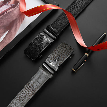 Ceinture en cuir PU pour hommes, ceinture à boucle automatique à la mode pour les affaires populaires, ceinture masculine de haute qualité