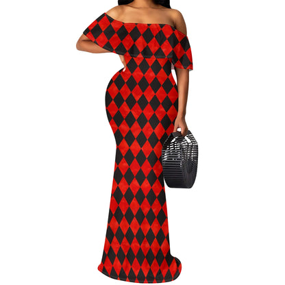 Robe longue rayée noir et blanc S-3XL – Robe sirène élégante à épaules dénudées pour femmes urbaines