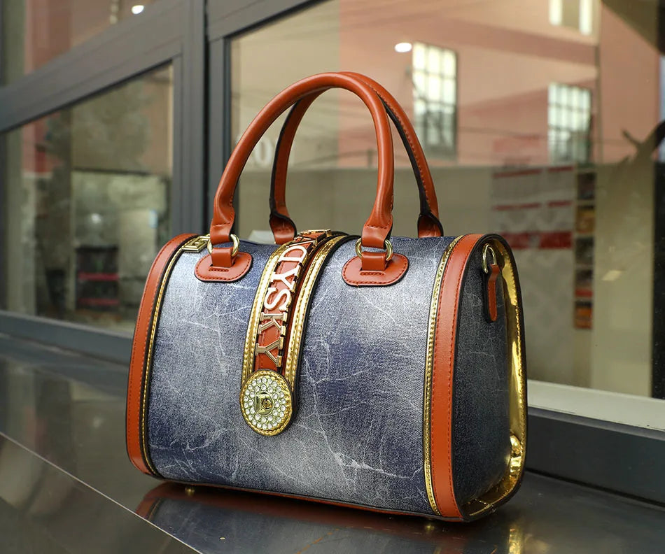 Sac à bandoulière classique rétro pour femmes, sac à main Boston Crocodile en relief, décoration de lettres, sac à poignée supérieure de haute qualité