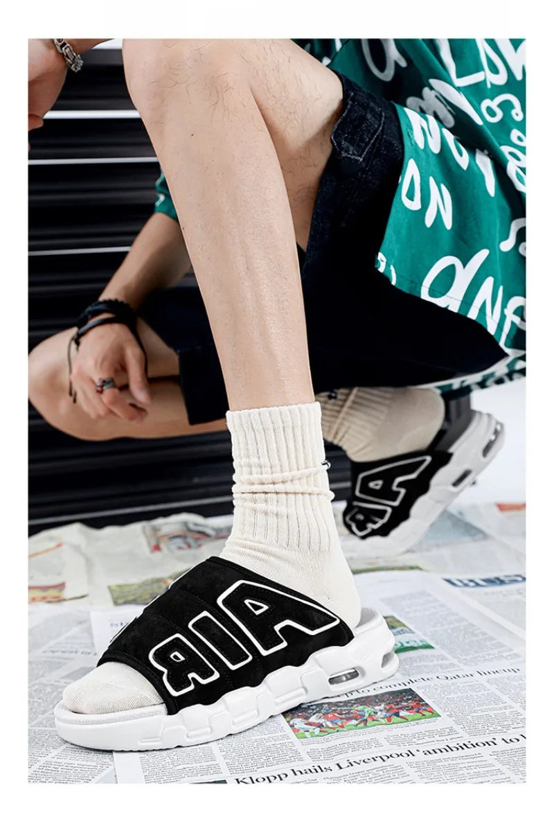 Nouveaux hommes d'été pantoufles homme coussin d'air pantoufles de créateur tongs pour hommes doux antidérapant pantoufles de sport pour hommes Chanclas Hombre