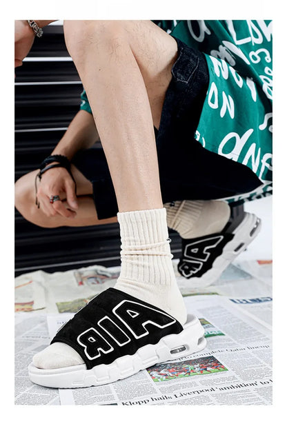 Nouveaux hommes d'été pantoufles homme coussin d'air pantoufles de créateur tongs pour hommes doux antidérapant pantoufles de sport pour hommes Chanclas Hombre