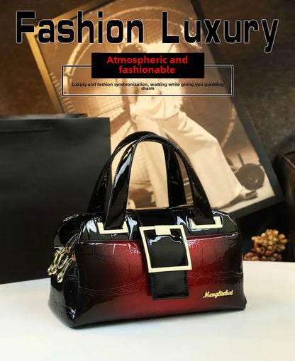 Sac à main multicouche en cuir souple pour femme, motif crocodile, coussin Boston, mères d'âge moyen, initié unique, nouveau, 2024