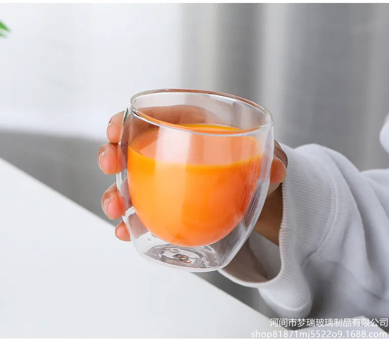 Tasse en verre à Double paroi résistante à la chaleur, 80-650Ml, bière, lait, café, eau, tasse transparente, vente en gros, service à boissons en verre, cadeau