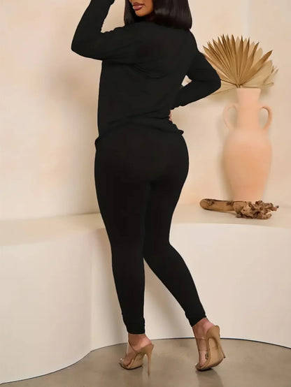 Ensemble de tenue de sport pour femmes, T-shirt à manches longues imprimé MILANO grande taille et pantalon confortable extensible moyen, tenue de Fitness