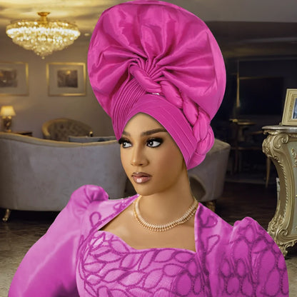 NigWin-Turban Africain de Haute Qualité pour ixde Mariage, Cravate de Sauna, Aso Oke Gele, Déjà Fabriqué, Auto Gele, 2025