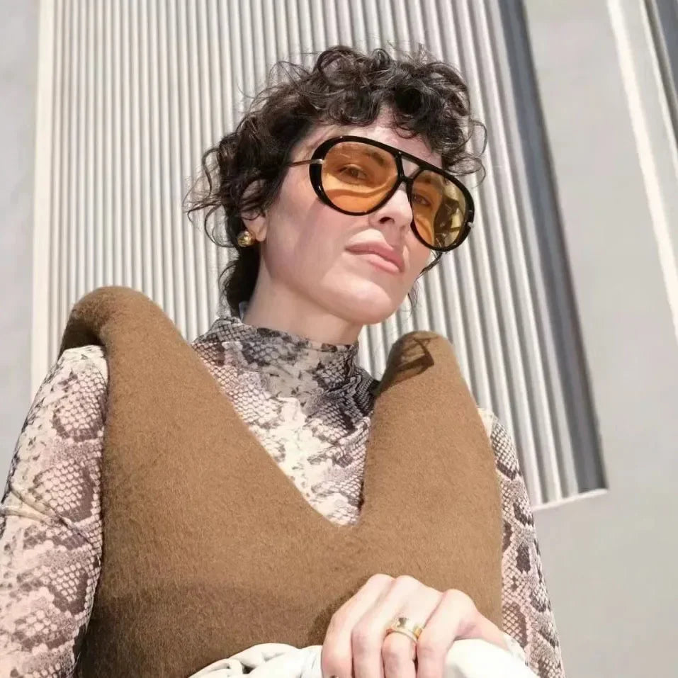 Marque de luxe concepteur surdimensionné pilote lunettes de soleil femmes pour hommes 2025 populaire Vintage lunettes de soleil Punk Double pont lunettes