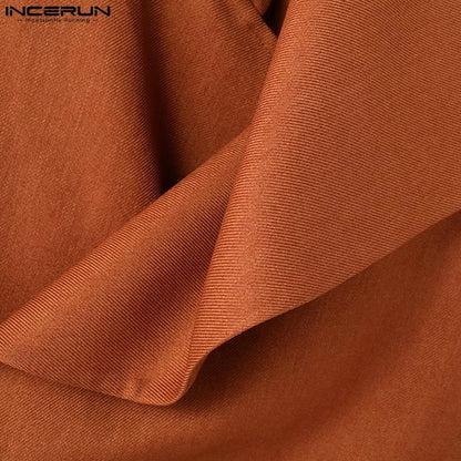 Y-INCERUN-Blazer à Manches sulfDécontracté pour Homme, Col Trempé, Couleur Unie, Assressenti, Nouveau, 2025