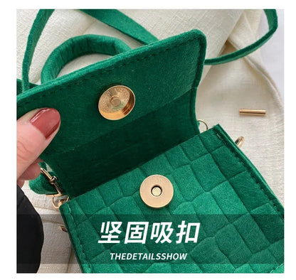 Sac à main en feutre coloré pour femme, mini sacs à main, sac à bandoulière, motif pierre, initié