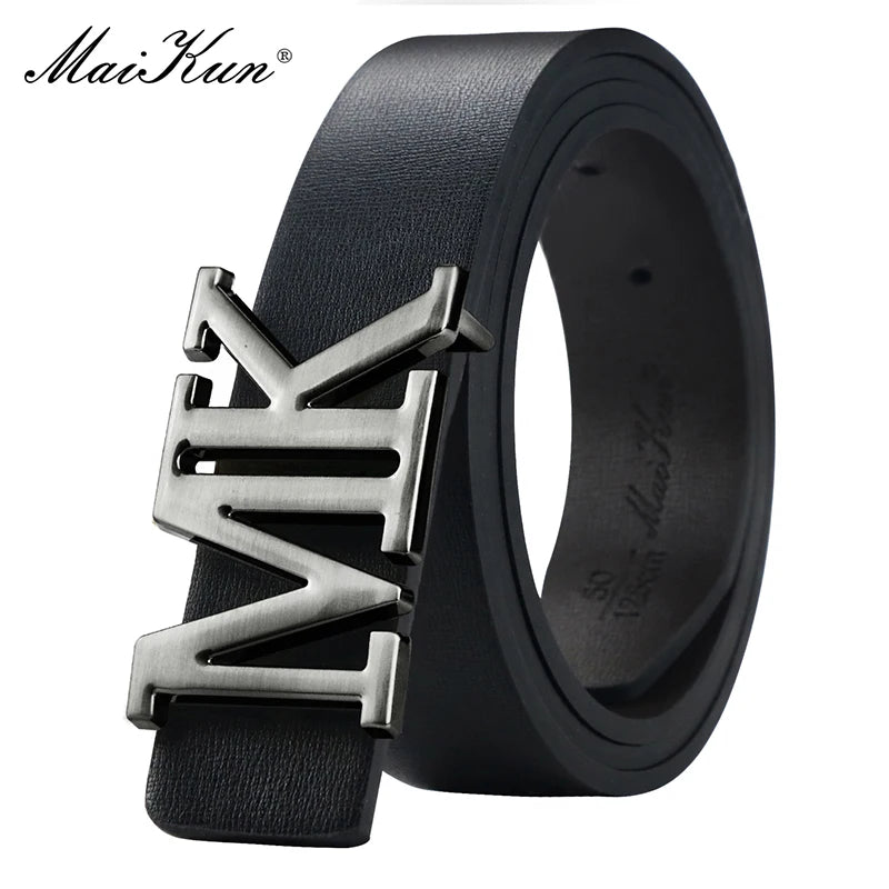 Maikun Ceinture réversible en cuir PU pour homme avec boucle noire rotative pour la Saint-Valentin