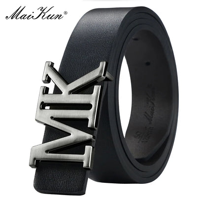 Maikun Ceinture réversible en cuir PU pour homme avec boucle noire rotative pour la Saint-Valentin