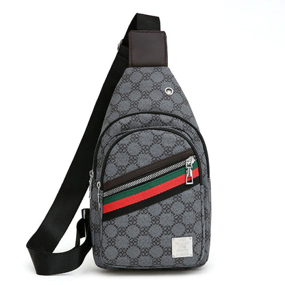 Sac messager multifonction pour hommes, sacs de poitrine en tissu à bandoulière, sac à main décontracté avec trou pour écouteurs