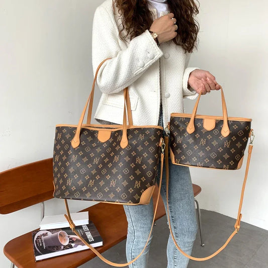 Sac fourre-tout en cuir élégant pour femmes, sac à main à bandoulière Vintage avec Logo lettre, sac à main de luxe de styliste de grande capacité