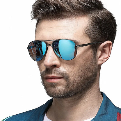 AOWEAR hommes Aviation lunettes de soleil hommes miroir polarisé lunettes de soleil pour homme HD conduite pilote lunettes de soleil lunettes de soleil homme
