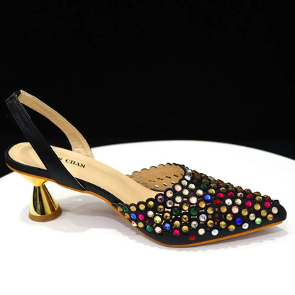 Venus Chan – escarpins à bout pointu pour femmes, chaussures et sacs italiens élégants, couleur vin, ensemble assorti, 2023