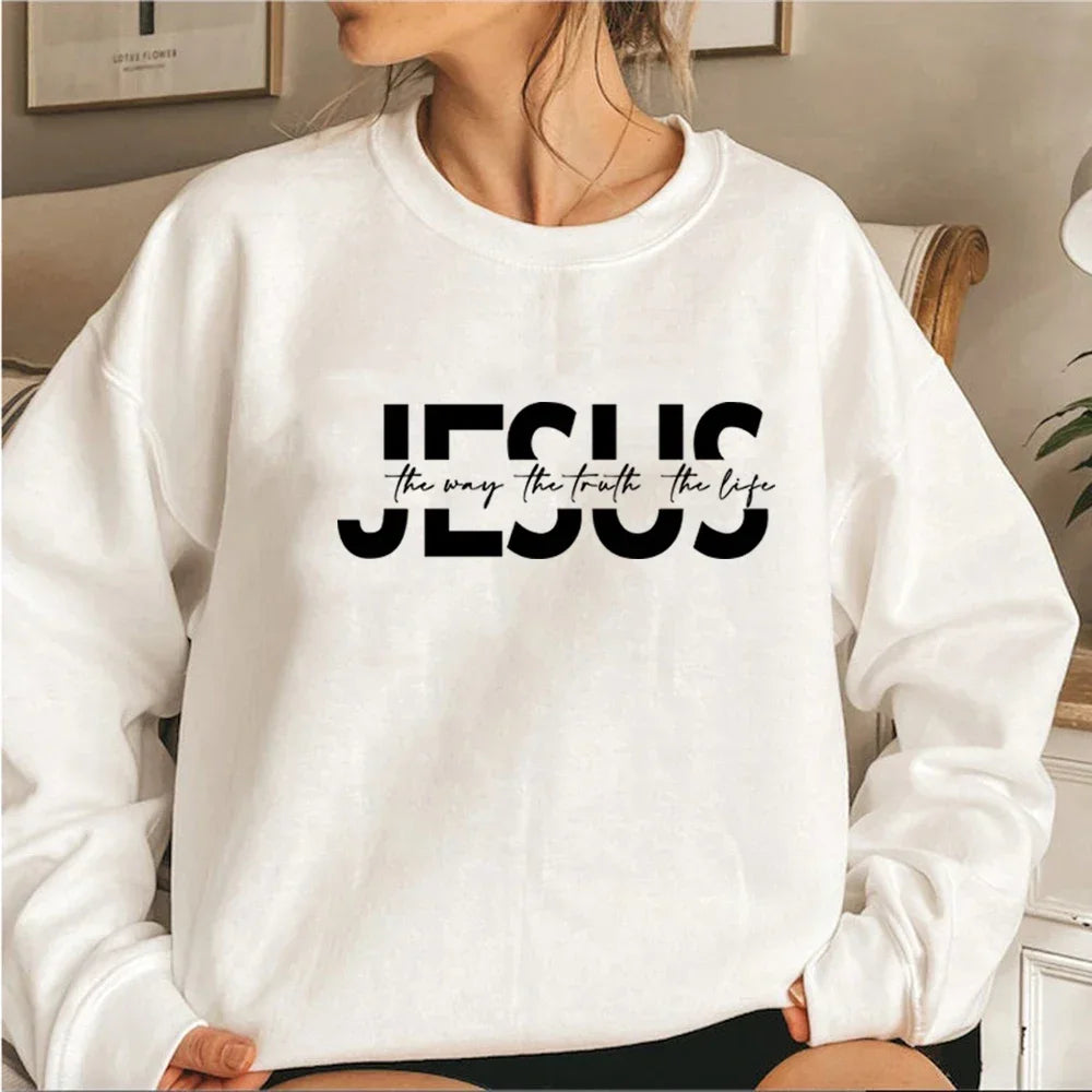 Jésus le chemin la vérité la vie sweat à capuche chrétienne cadeau de jésus pulls religieux femmes sweats cadeaux chrétiens