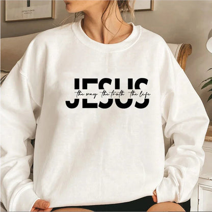 Jésus le chemin la vérité la vie sweat à capuche chrétienne cadeau de jésus pulls religieux femmes sweats cadeaux chrétiens