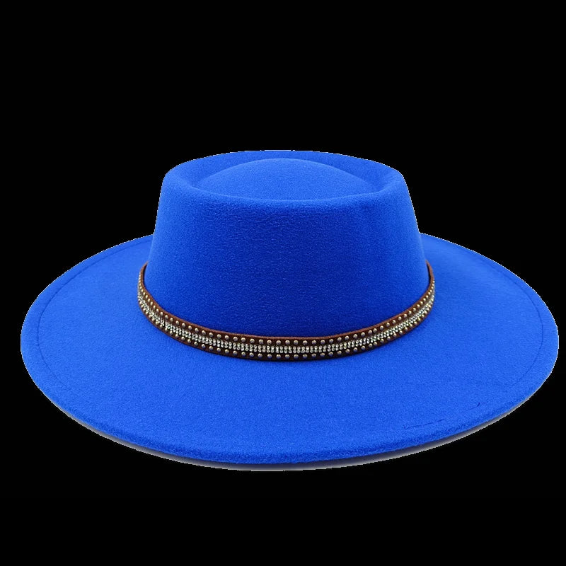 Chapeau fedora rose 8cm, haut convexe concave, chapeau de jazz pour femmes et hommes, chapeau fedora classique à dessus plat