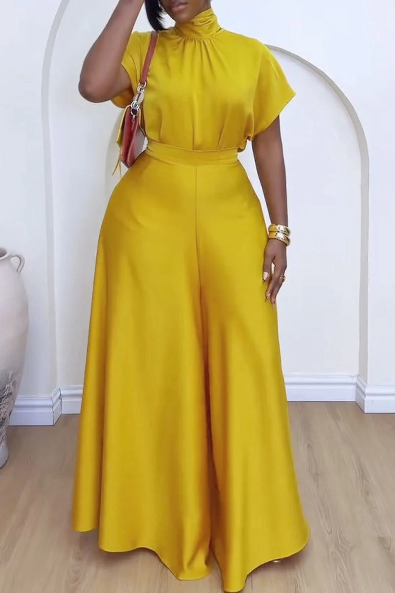 Haut à lacets en satin doux et pantalon à jambes larges pour femmes, ensemble assressenti, tenue, mode africaine, nouveau, 2 pièces, 2024