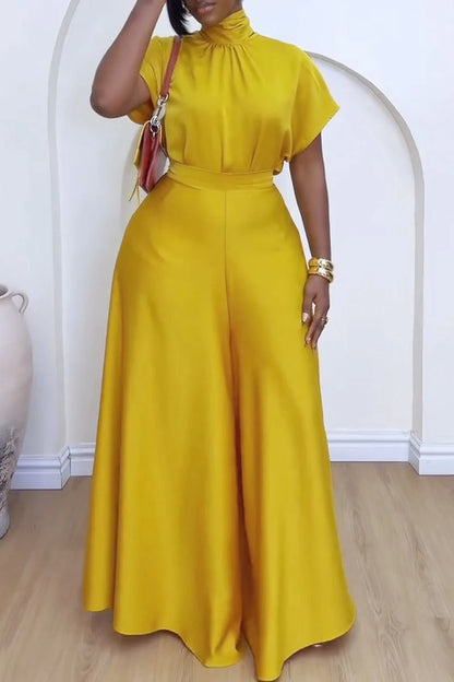 Haut à lacets en satin doux et pantalon à jambes larges pour femmes, ensemble assressenti, tenue, mode africaine, nouveau, 2 pièces, 2024