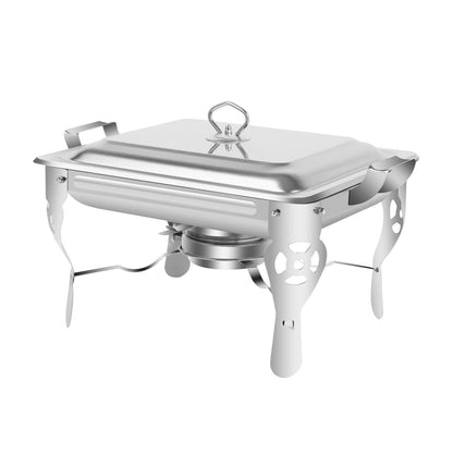 Réchaud/couvercle en acier inoxydable 6L, récipient chauffant pour Catering, Buffet de fête, poêle carré en libre-Service