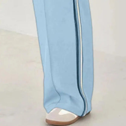 2 pièces/ensemble femmes costume manteau pantalon costume revers manches longues dame veste jambe large taille haute pantalon femme déplacements bureau tenue