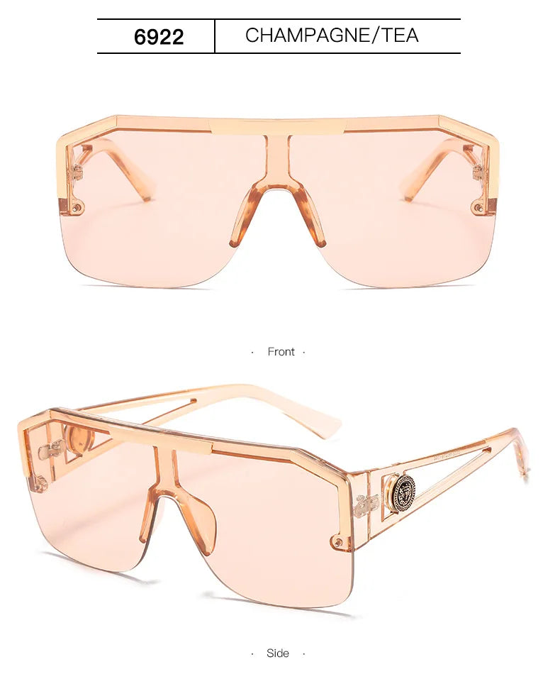 Lunettes de soleil carrées surdimensionnées pour hommes et femmes, à la mode, pour sport, conduite, dégradé de couleur, Uv400 2023